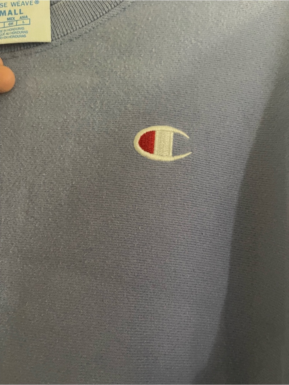 Champion Lavender Crewneck Sweatshirt with Embroidered Logo - Picture 4 of 7